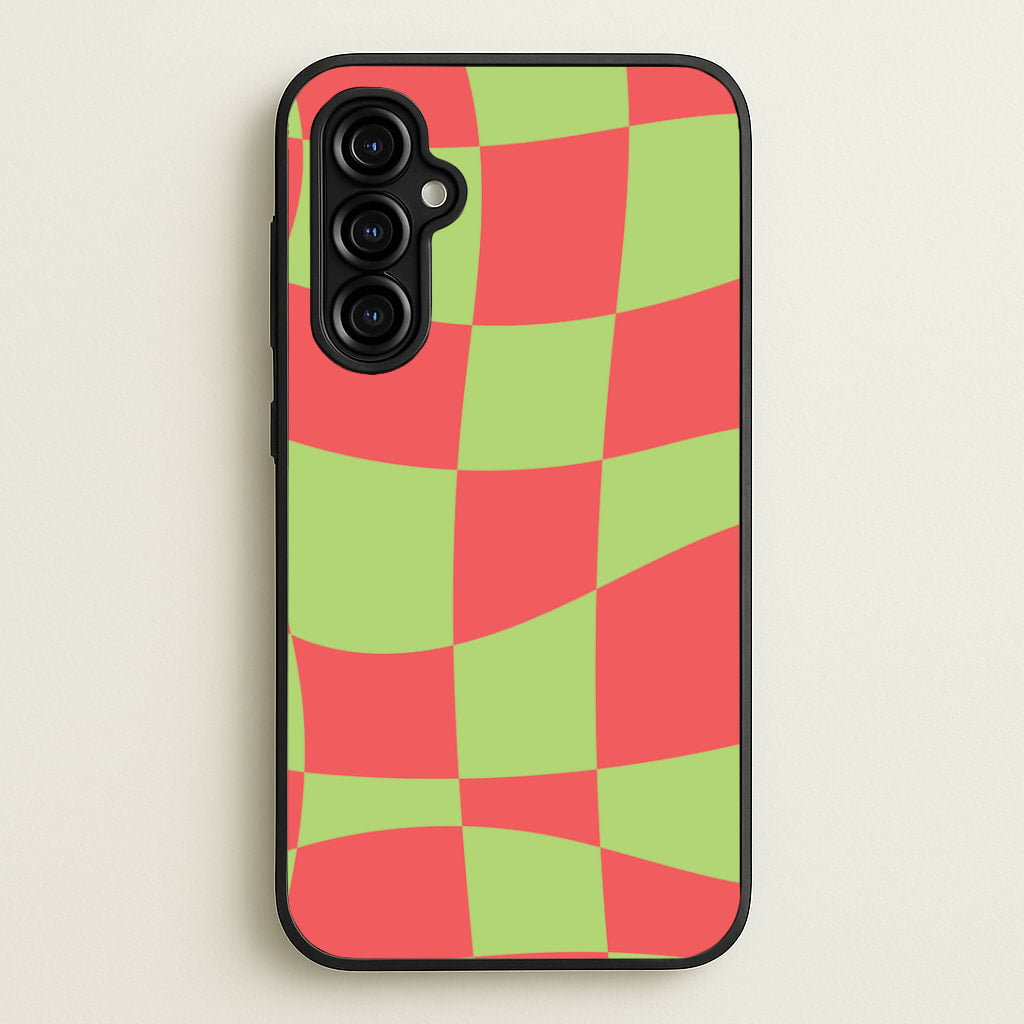 Abstract Red And Green Christmas Pattern Galaxy A54 Case
