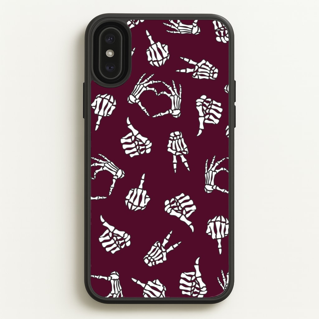 Skeleton Hands Pattern iPhone XS Max Case