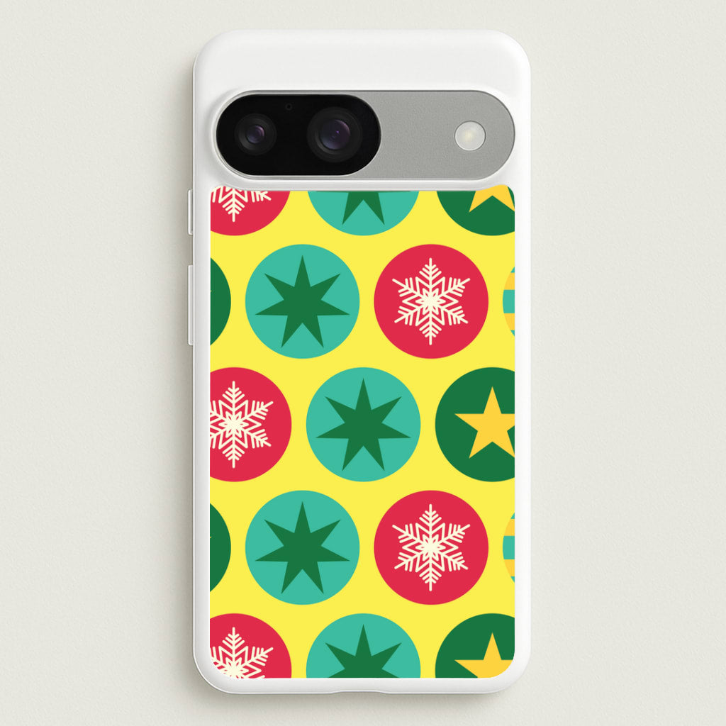 Colourful Abstract Baubles Christmas Pattern Google Pixel 9 / 9 Pro Case