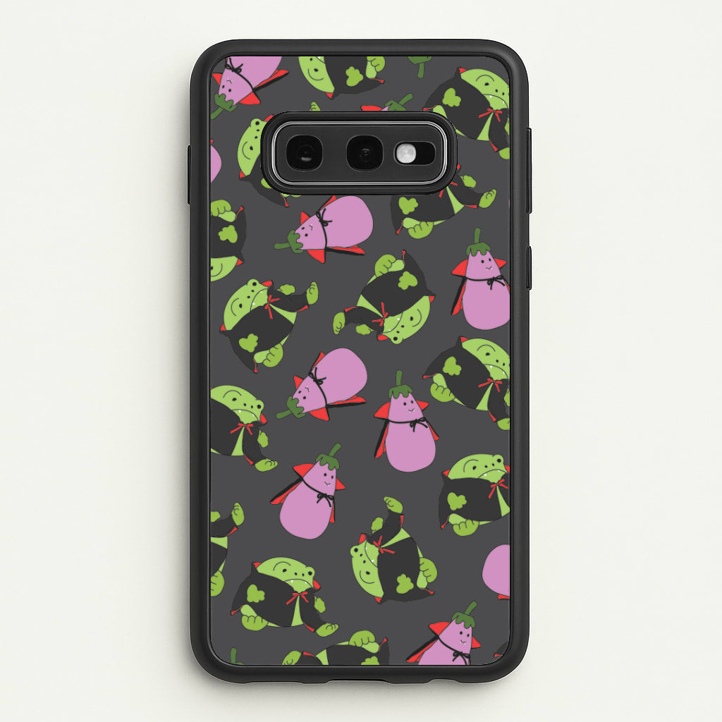 Vampire Frogs And Vegetables Pattern - Halloween Galaxy S10e Case