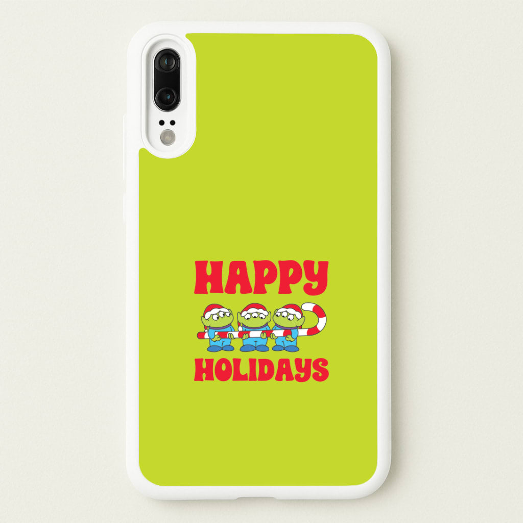 Happy Holidays Cute Green Aliens Huawei P20 Case