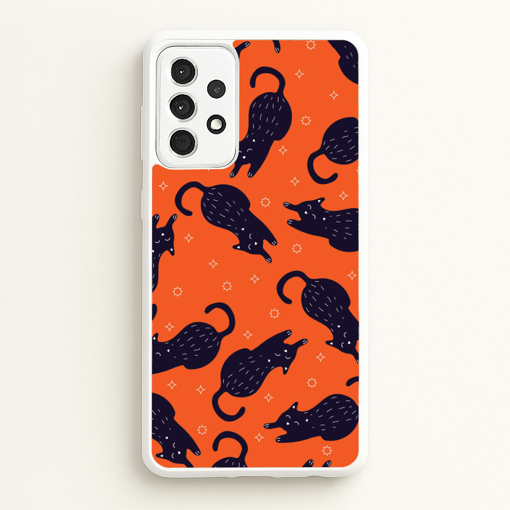 Black Cats And Stars Pattern Galaxy A52 / A52s Case