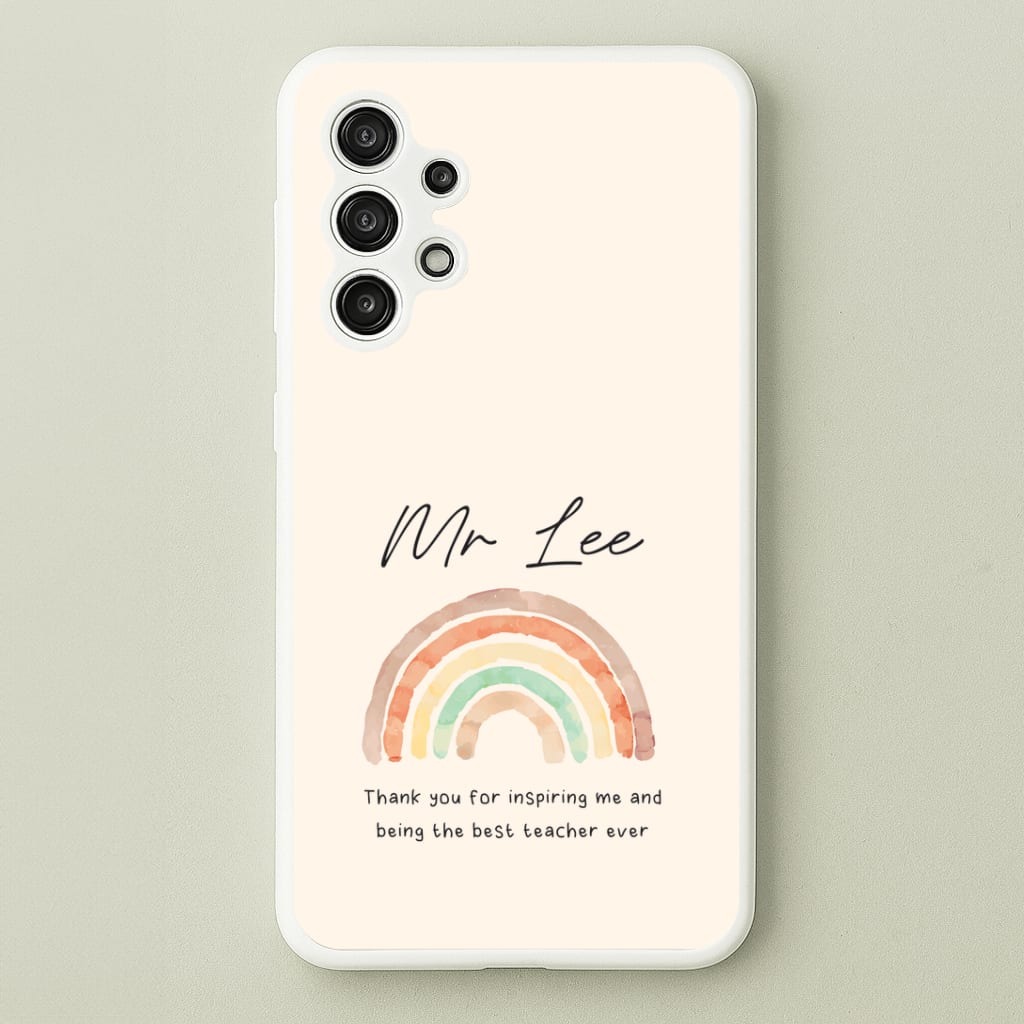 Biege Personalised Teacher Rainbow Galaxy A13 Case