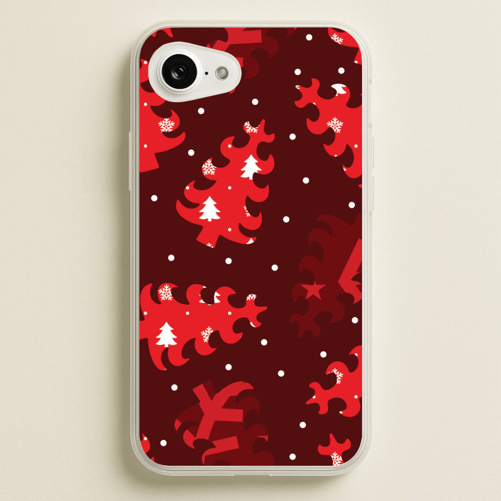Wrapping Paper Christmas Tree Pattern iPhone 16e Case