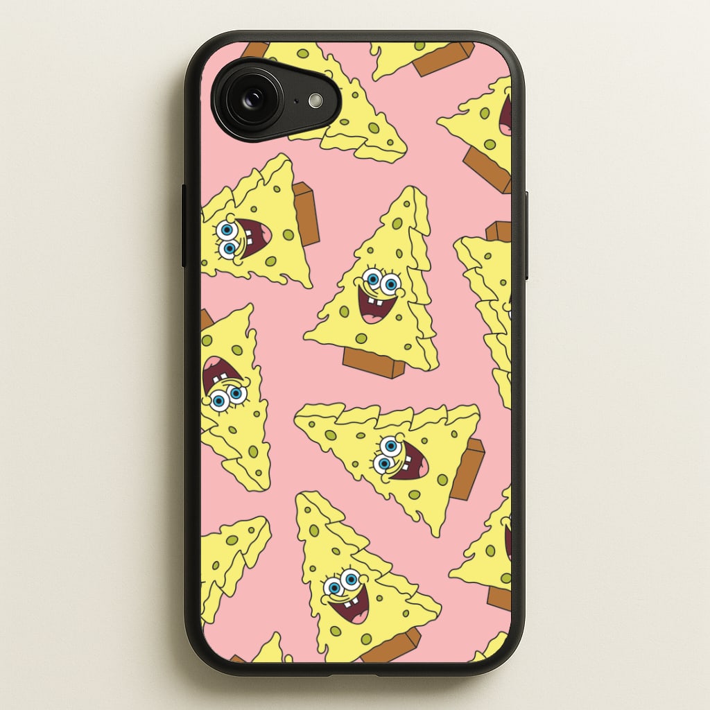 Christmas Tree Cartoon Sponge Pattern iPhone 16e Case