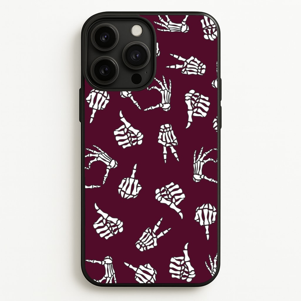 Skeleton Hands Pattern iPhone 13 Pro Max Case