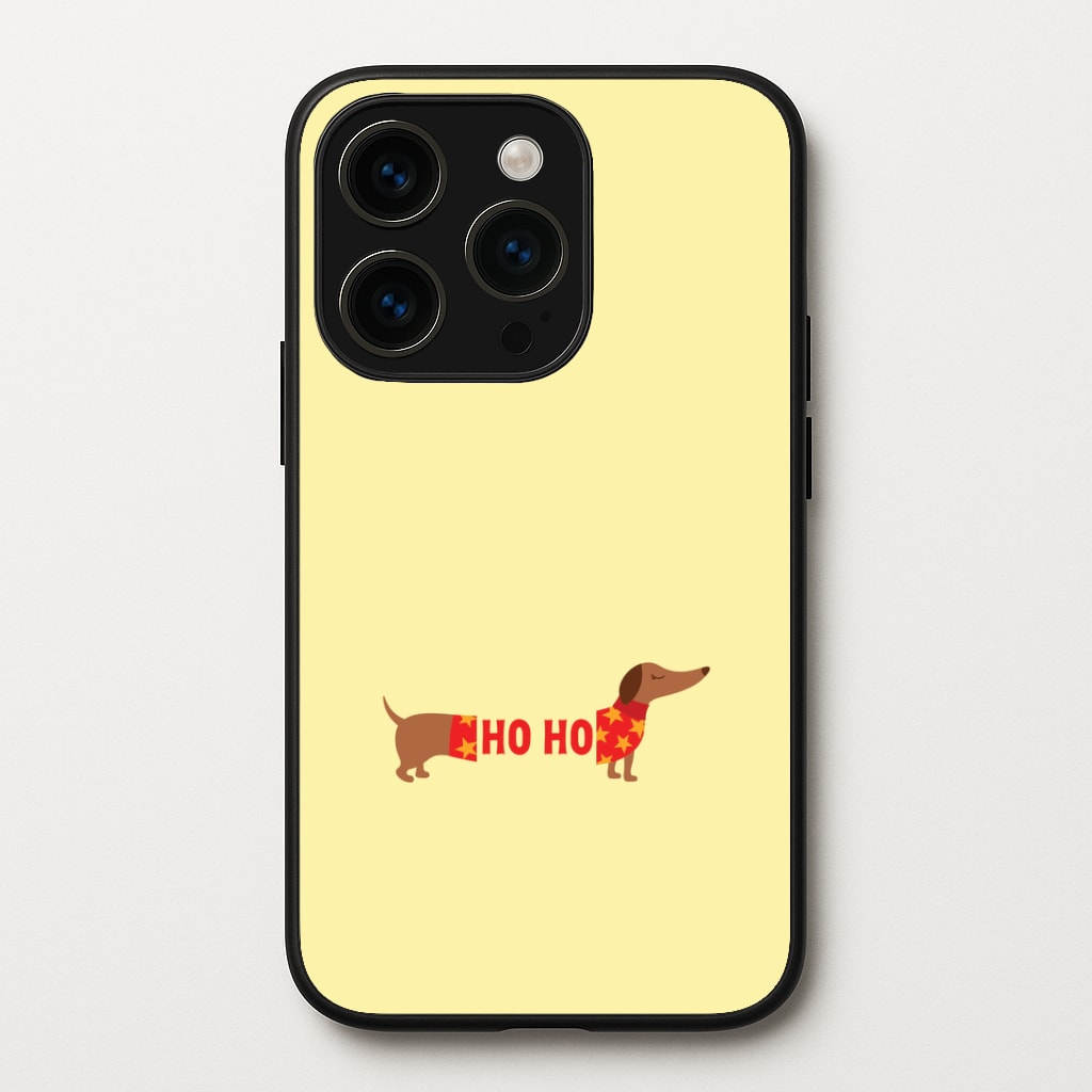 Christmas Jumper Ho Ho Dachshund iPhone 14 Pro Case