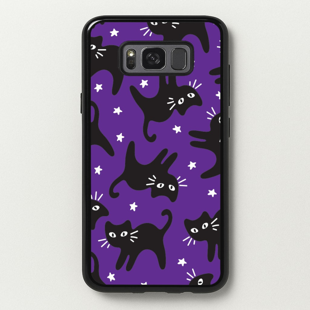 Cartoon Black Cats And Stars Pattern Galaxy S8 Plus Case