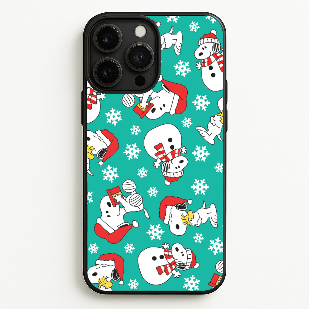 Christmas Cartoon Beagle Pattern iPhone 13 Pro Max Case