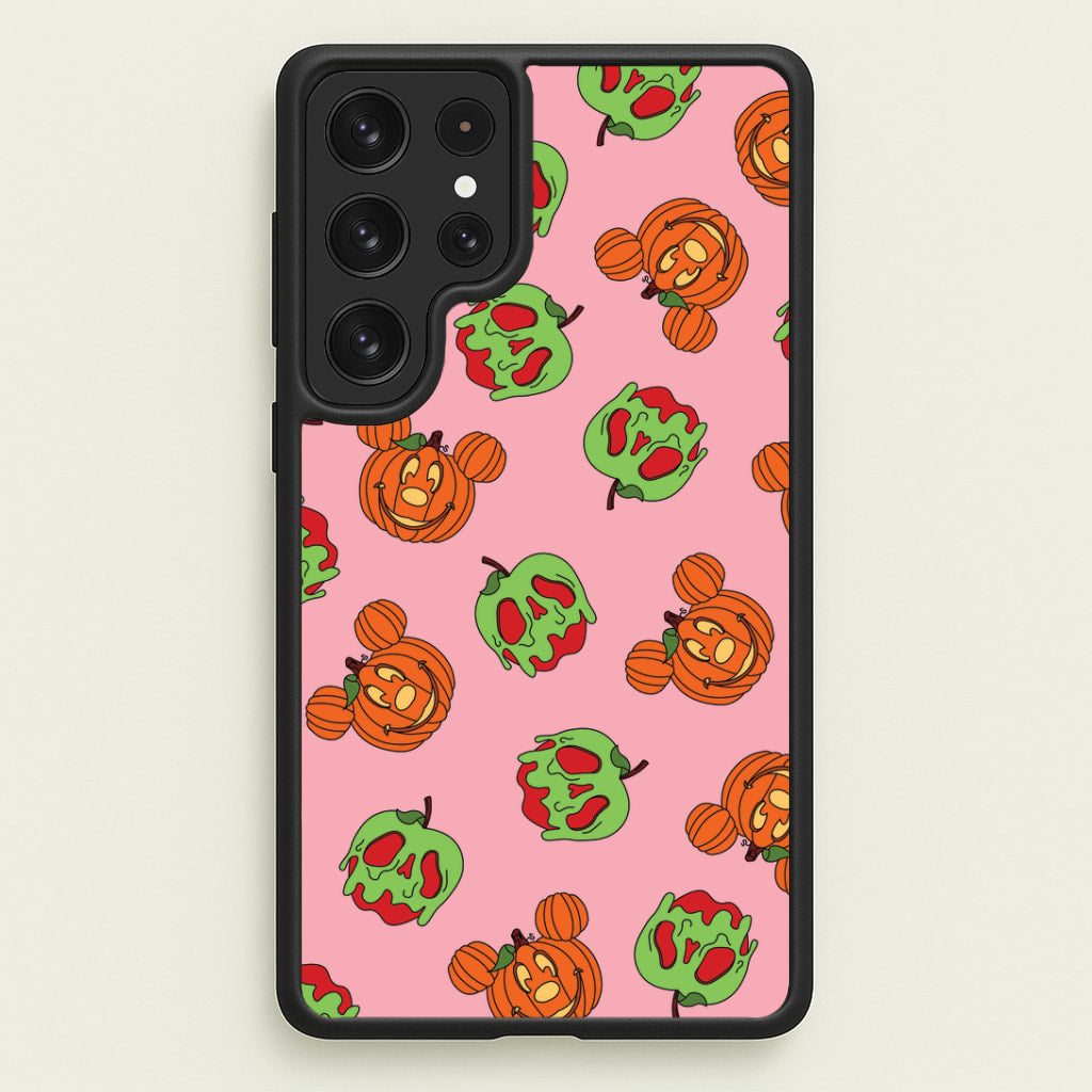 Pumpkin Mouse And Poison Apple Pattern Galaxy S22 Ultra Case