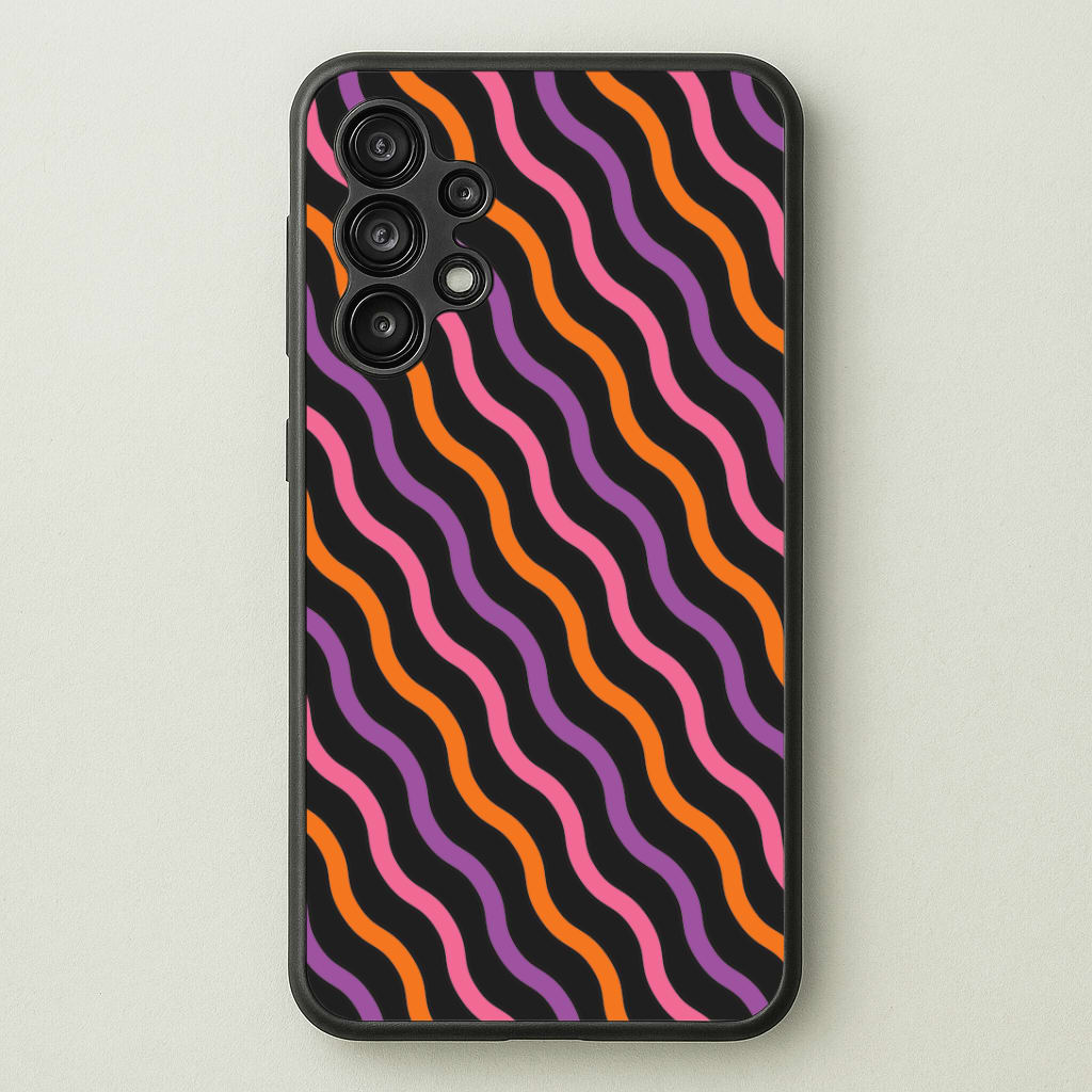 Wavy Abstract Halloween Pattern Galaxy A13 Case