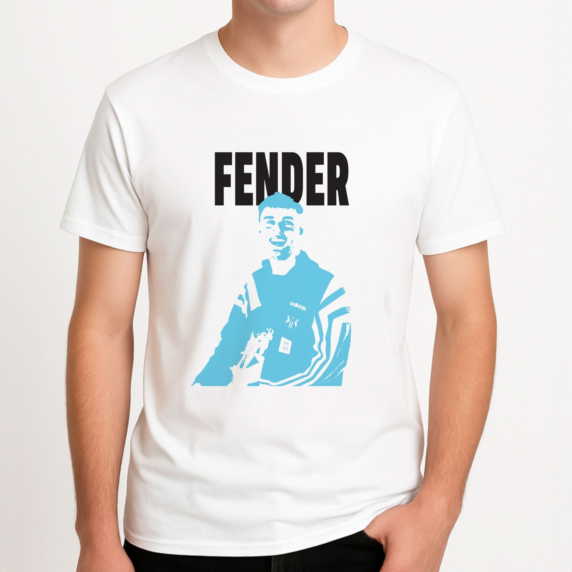 Fender Silhouette Blue Mens T-Shirt