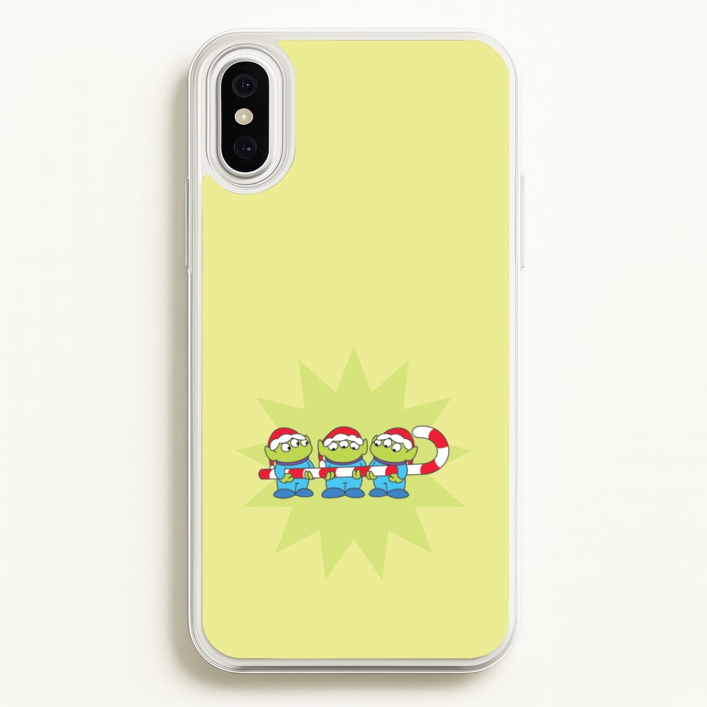 Cute Green Aliens Candycane iPhone XS Max Case