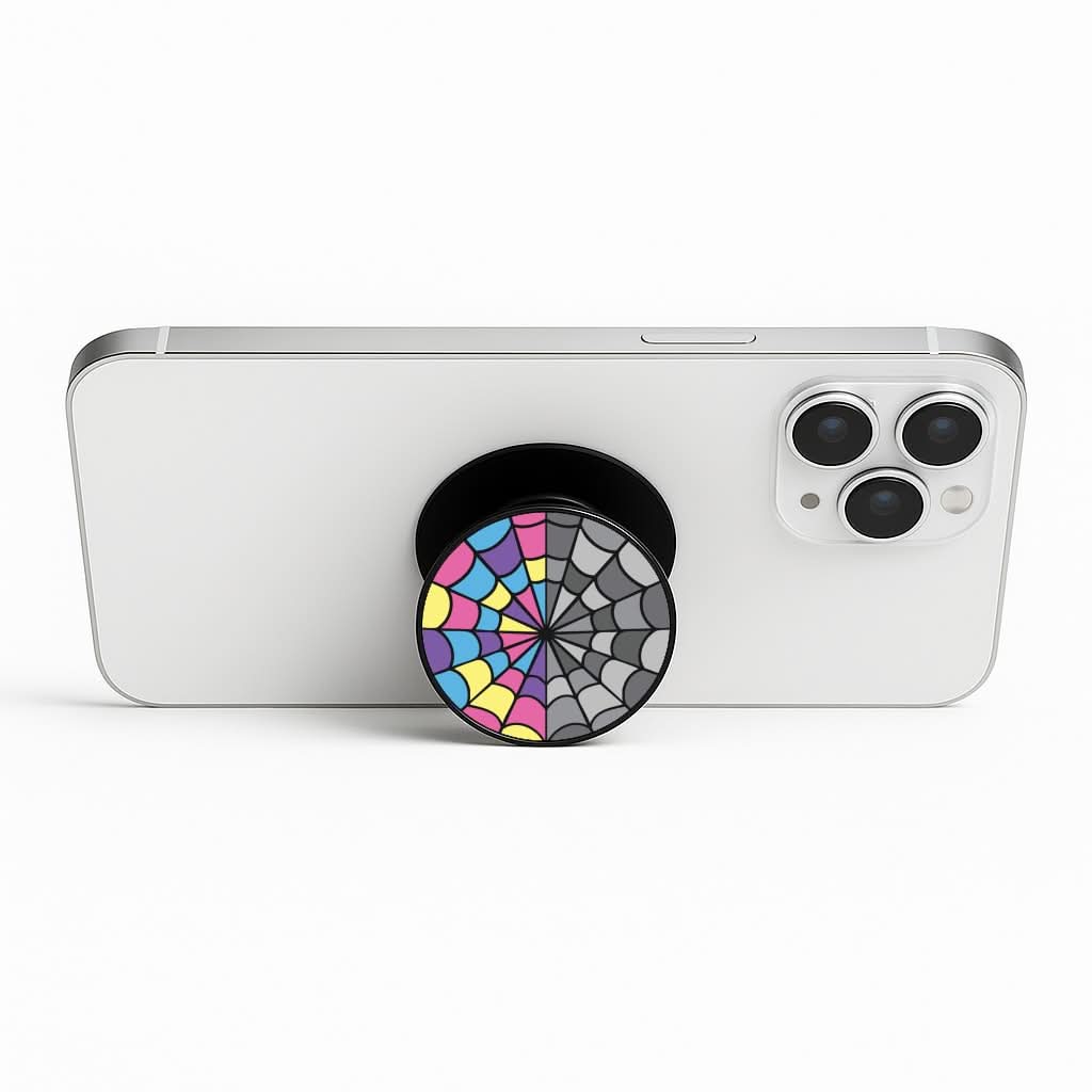 Colourful And Gray Spiderweb Phone Stand