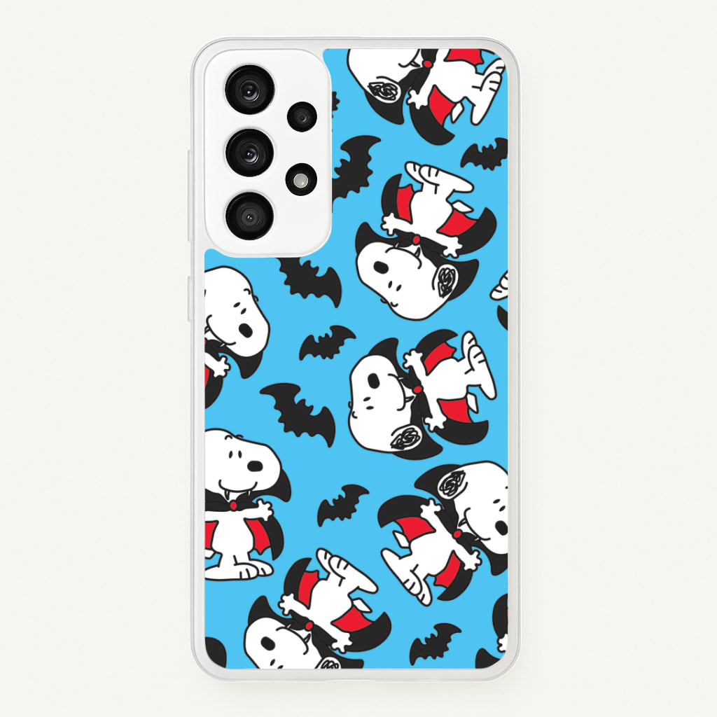 Cartoon Beagle Vampire And Bats Pattern Galaxy A53 Case