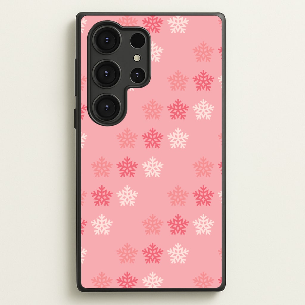 Red Slowflakes Christmas Pattern Galaxy S25 Ultra Case