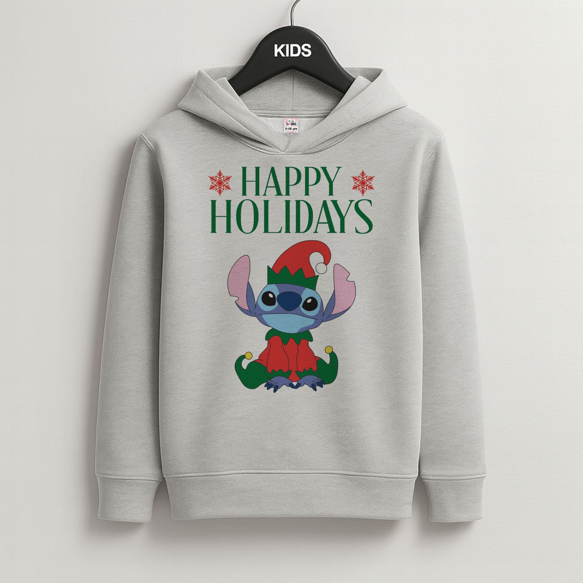 Cute Blue Alien Elf Grey Kids Hoodie