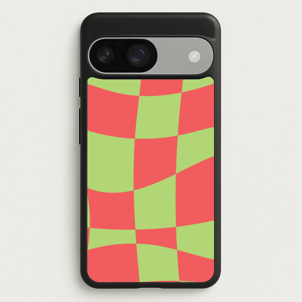 Abstract Red And Green Christmas Pattern Google Pixel 9 / 9 Pro Case