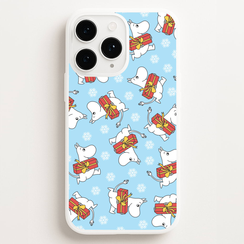 Present And Snowflakes Moom Pattern iPhone 16 Pro Case