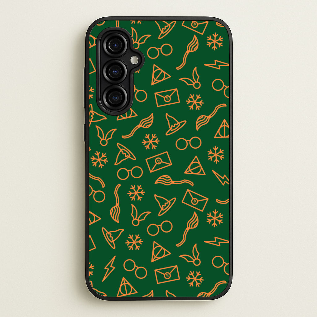 Christmas Wizard Icons Pattern Galaxy A54 Case