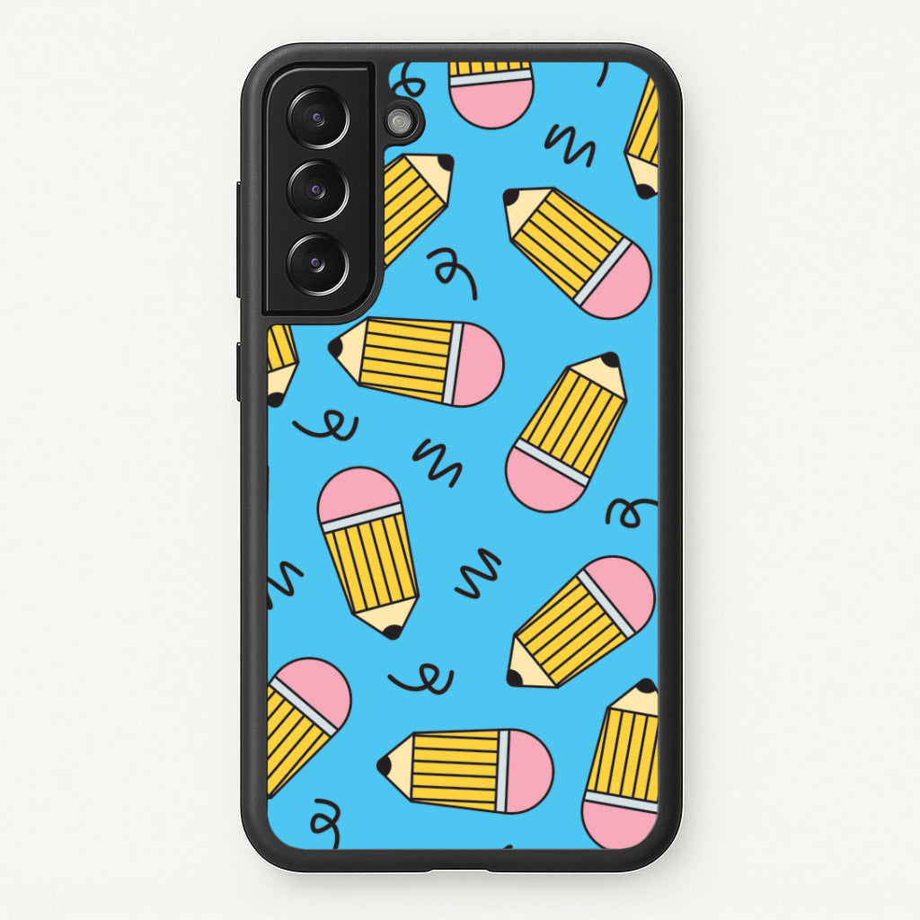 Pencils And Scribbles Pattern Galaxy S21 Plus Case