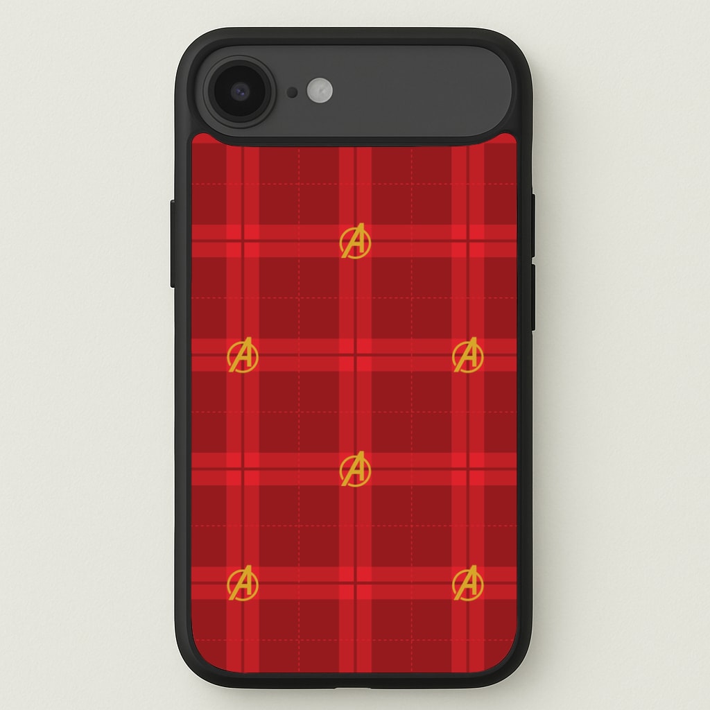 Superhero Team Red Tartan Pattern iPhone 17 Air Case