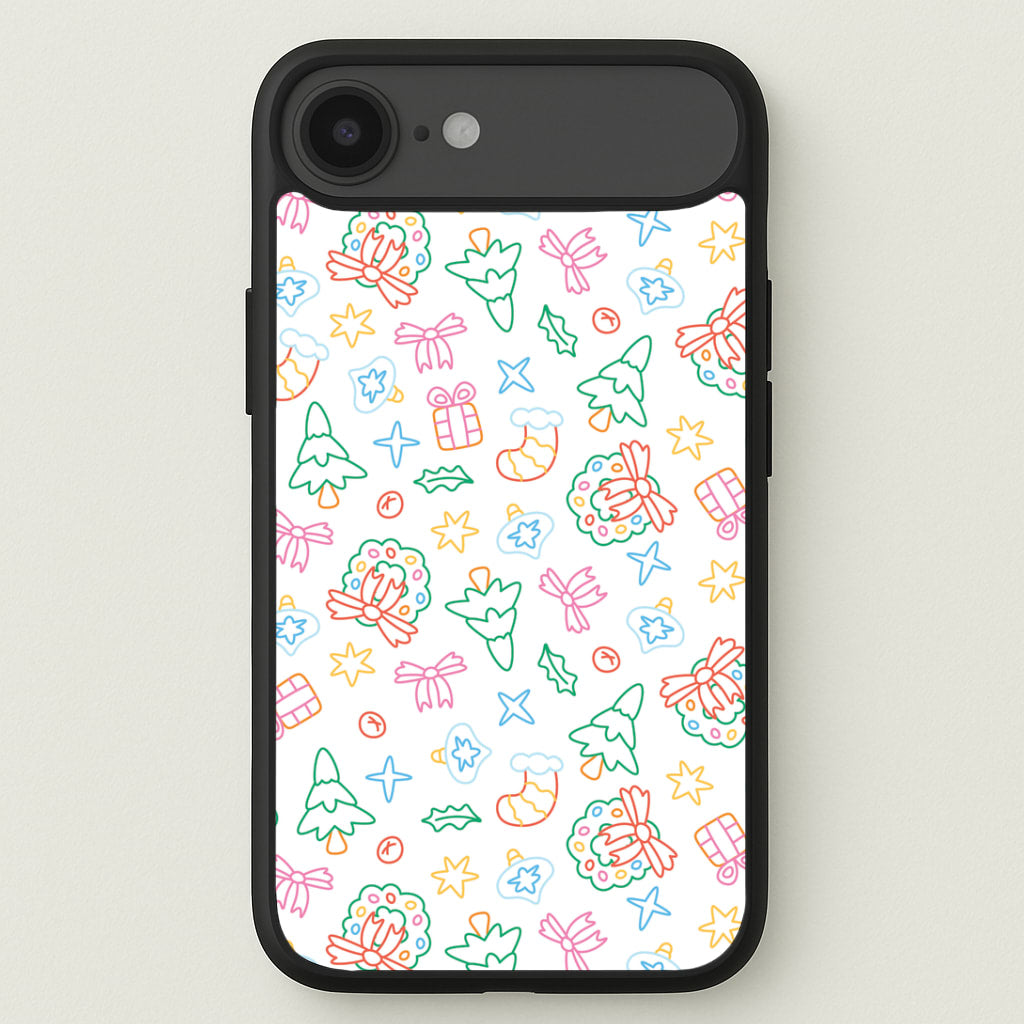 Neon Christmas Icons Pattern II iPhone 17 Air Case