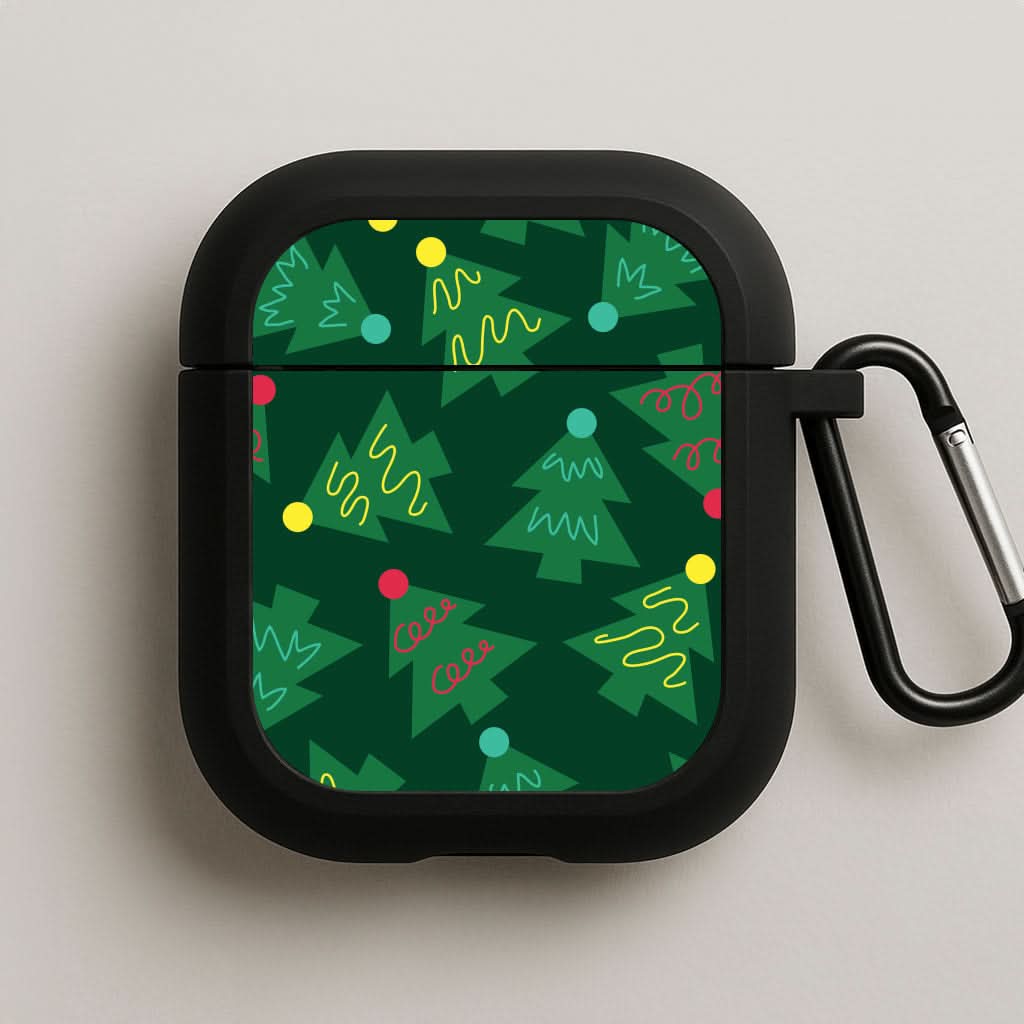 Abstract Christmas Trees Pattern AirPods Case