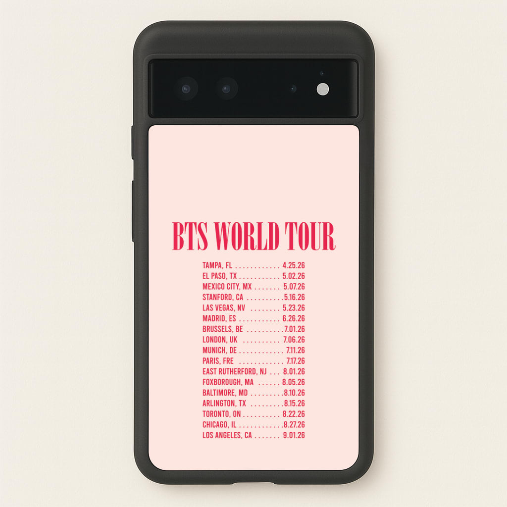 K-Pop Band World Tour List 2026 Google Pixel 6 Case