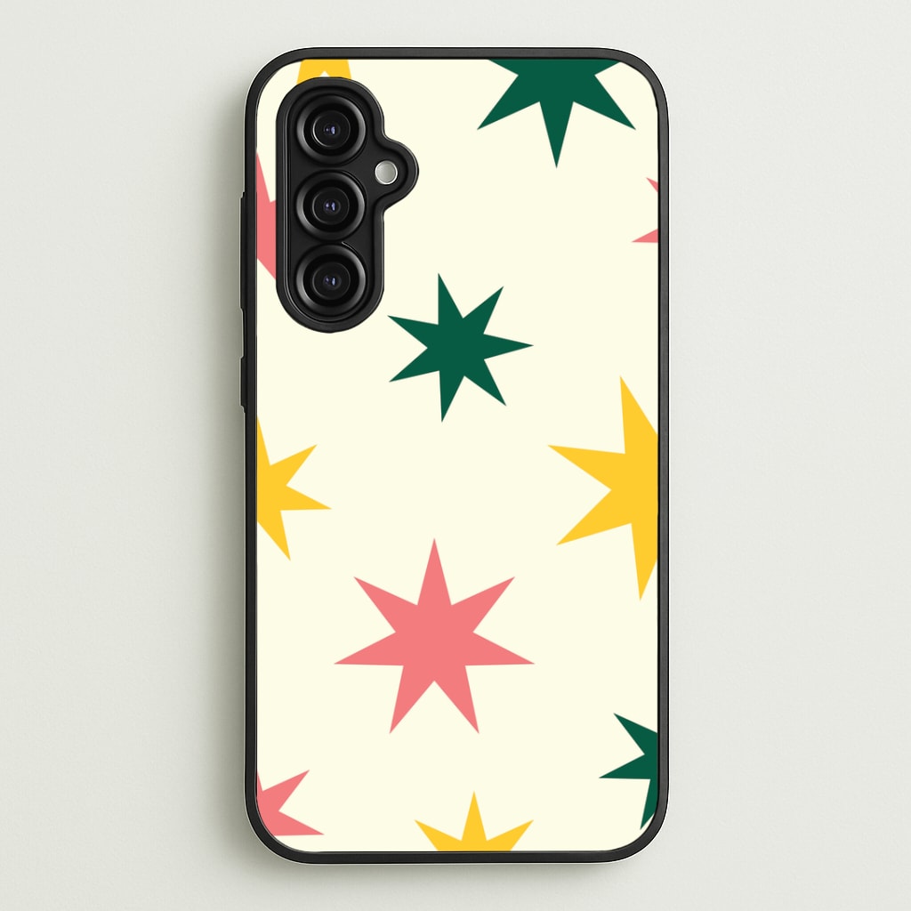 Colourful Christmas Stars Pattern Galaxy A14 Case