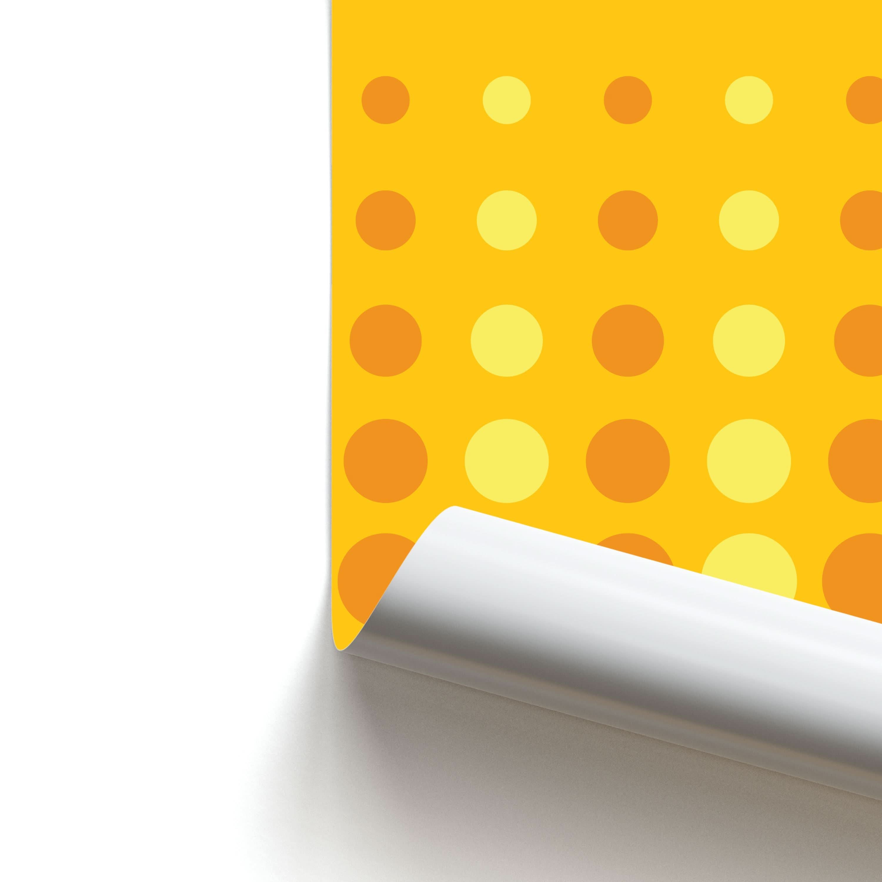 Yellow And Orange Dots Abstract Pattern Poster
