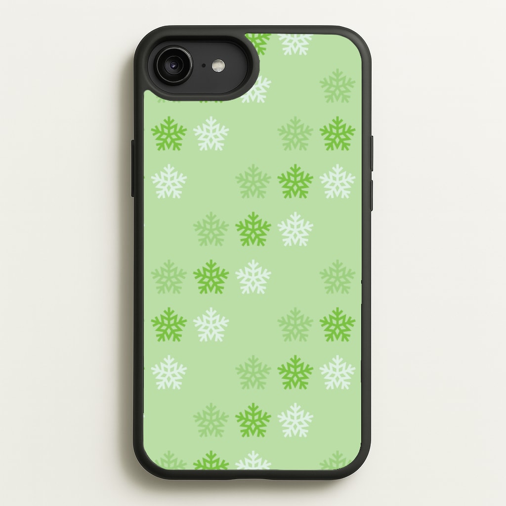 Green Slowflakes Christmas Pattern iPhone 6 Plus / 7 Plus / 8 Plus Case