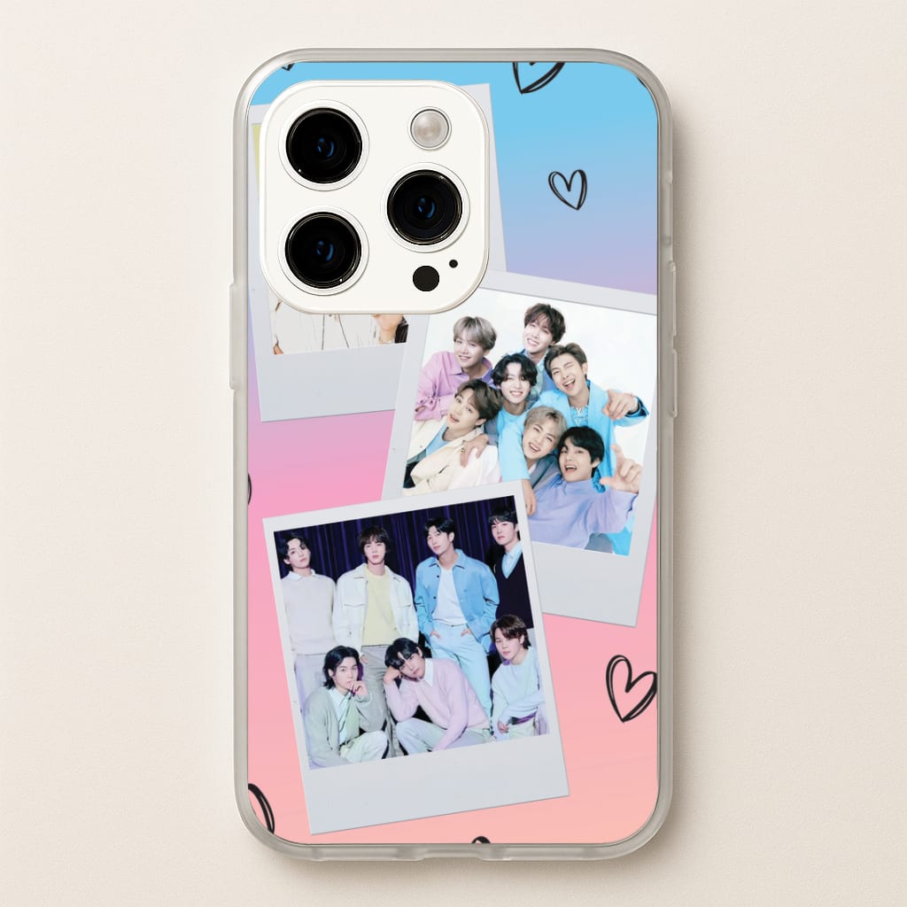 K-Pop Band Polaroid Collage iPhone 14 Pro Case