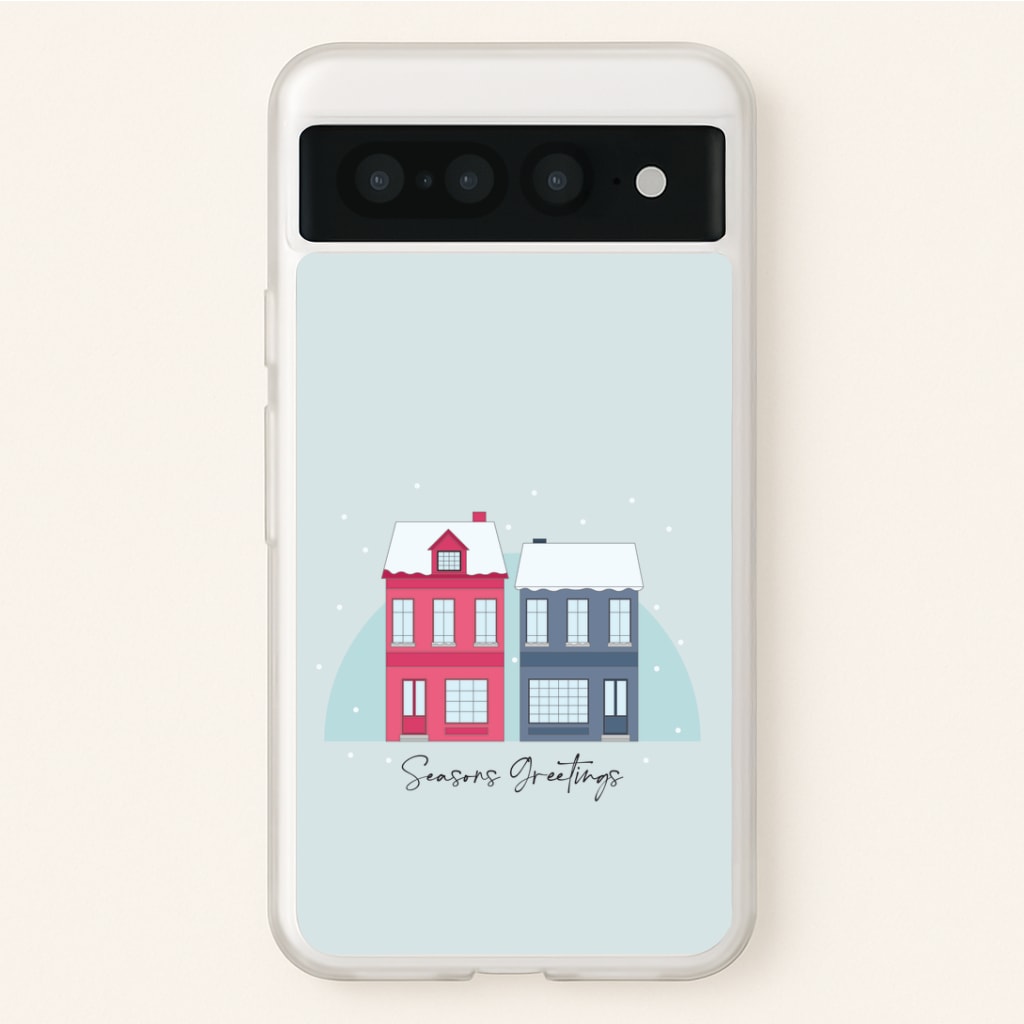 Seasons Greetings Winter Townhouses Google Pixel 7 Pro Case