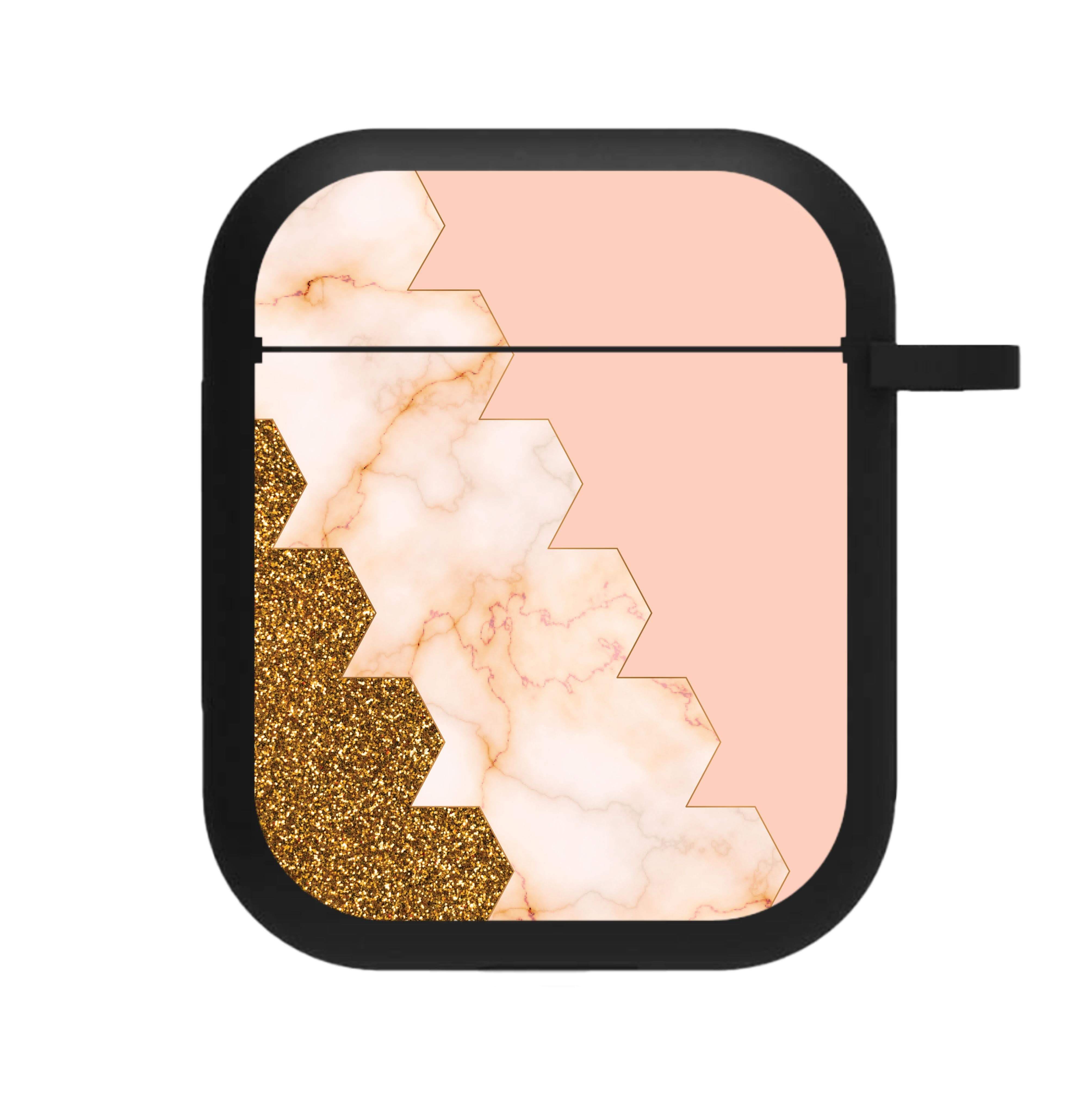 Glitter And Marble Geometric AirPods Case