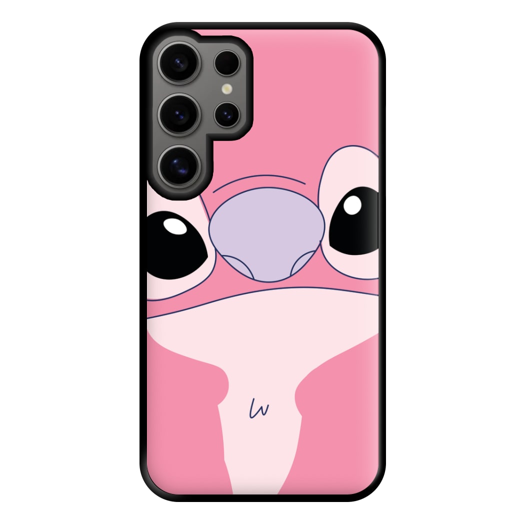 Cute Pink Alien Face Galaxy S24 Ultra Case