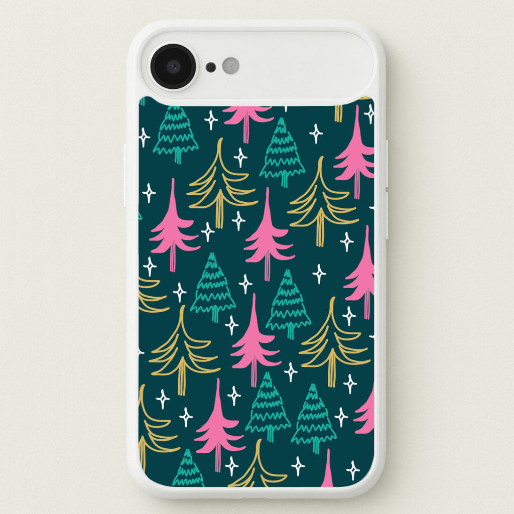 Colourful Sketched Christmas Trees Pattern iPhone 17 Air Case