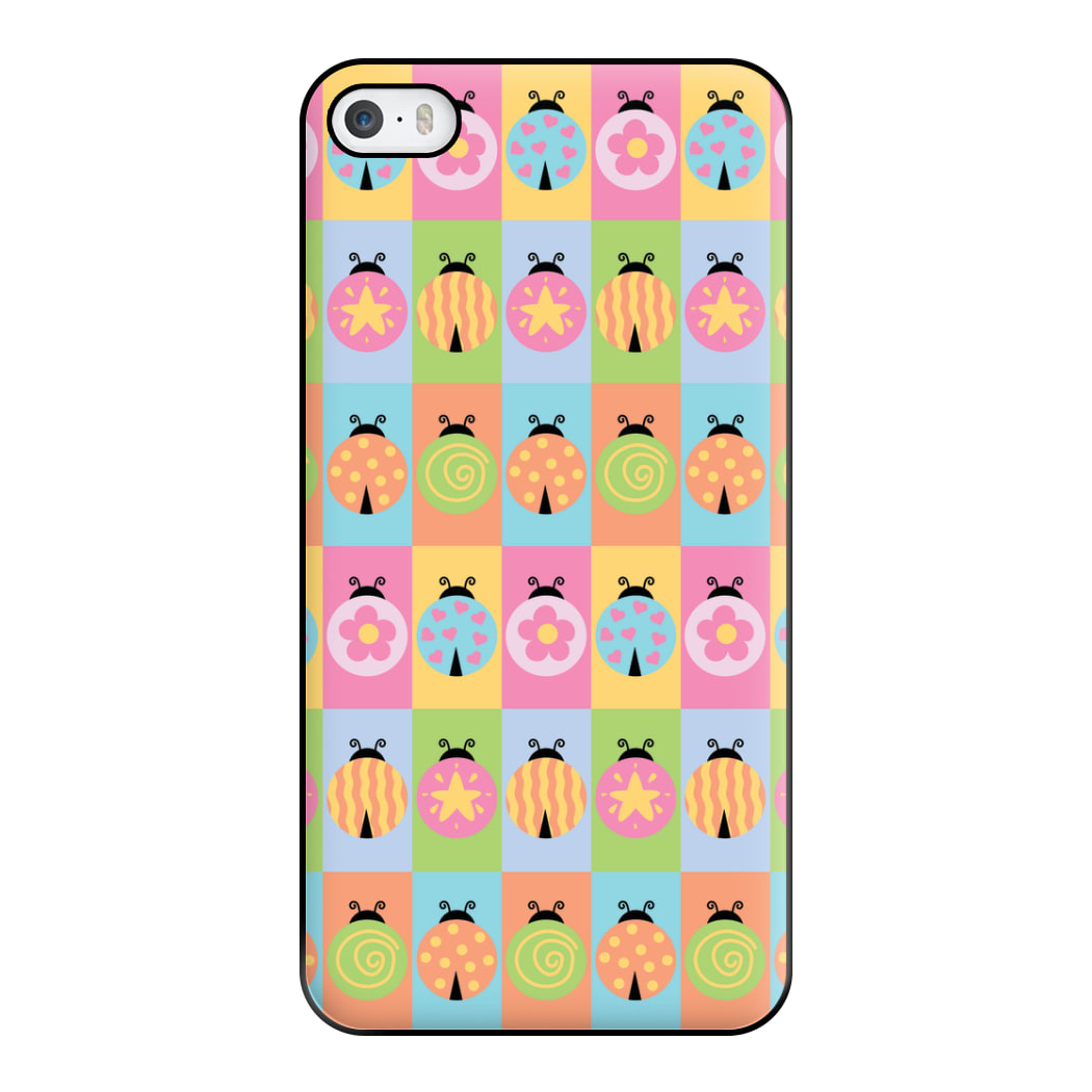 Cartoon Ladybugs Colourful Pattern iPhone 5 / 5s / SE 2016 Case
