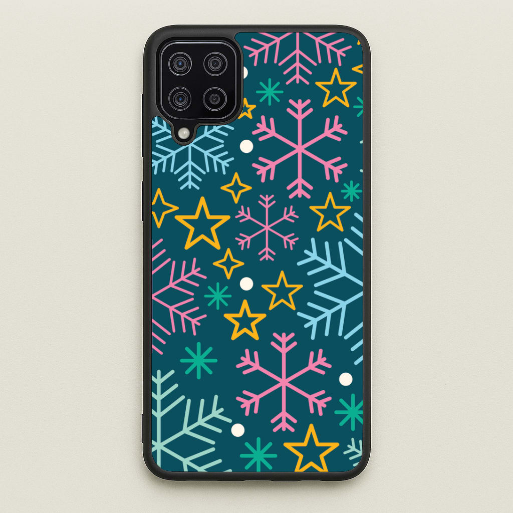 Colourful Christmas Symbols Pattern Galaxy A12 Case