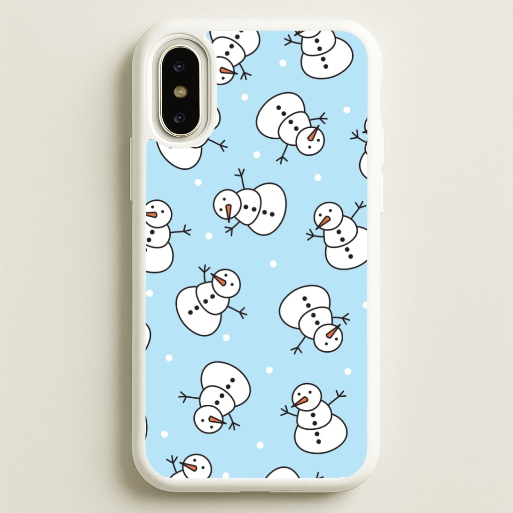 Cartoon Snowmen Pattern iPhone X / XS Case