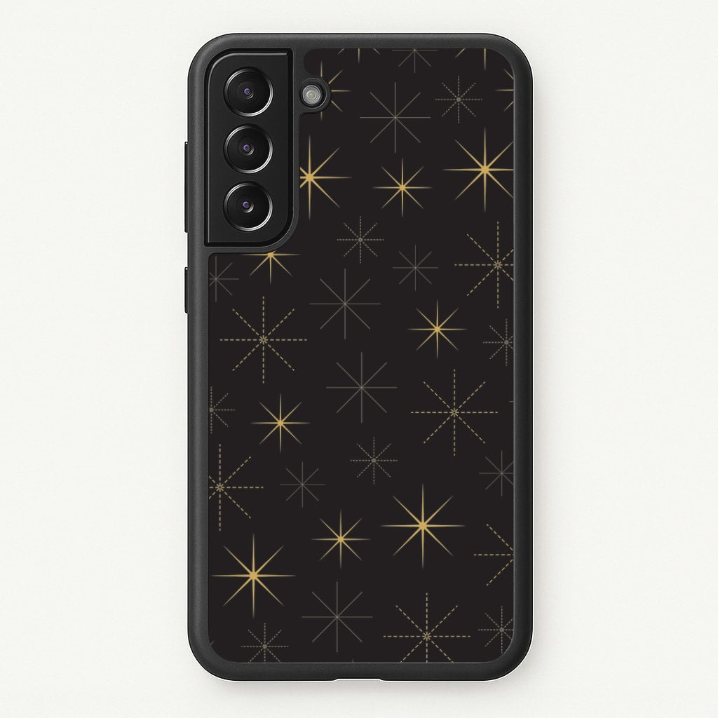 Christmas Gold Stars Pattern Galaxy S22 Plus Case