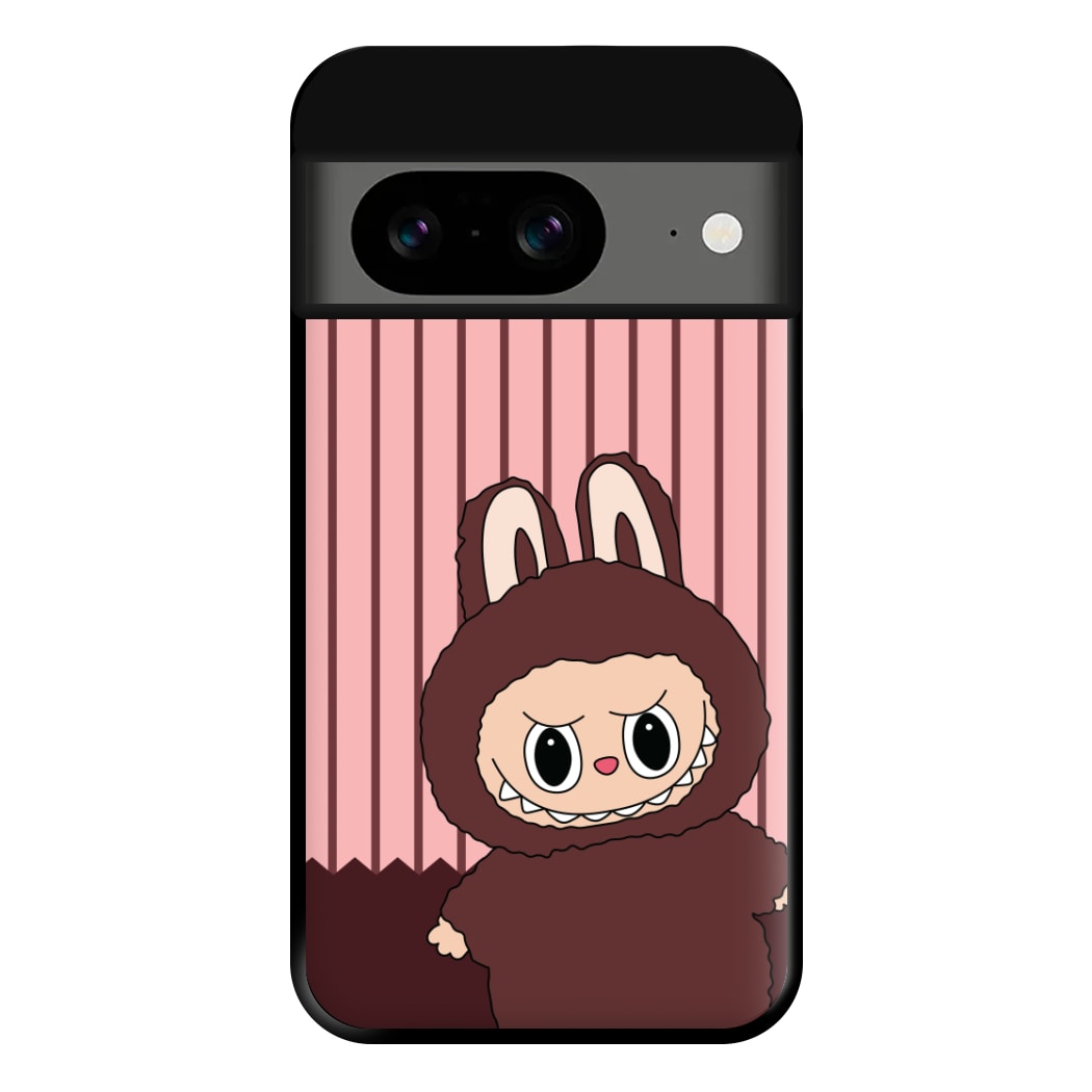 Stripey Cute Brown Monster Google Pixel 8a Case