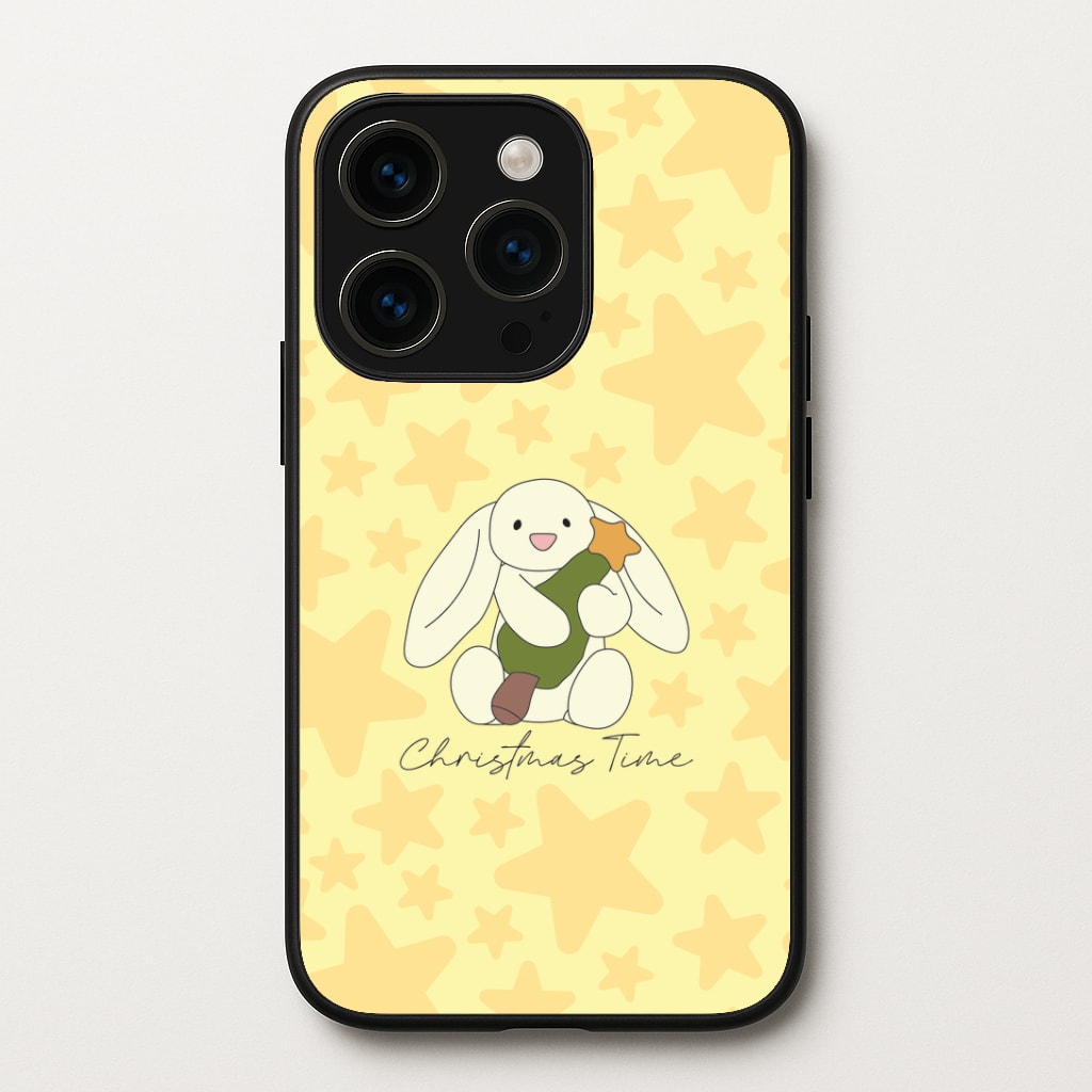 Christmas Bunny Stars Plush iPhone 15 Pro Max Case