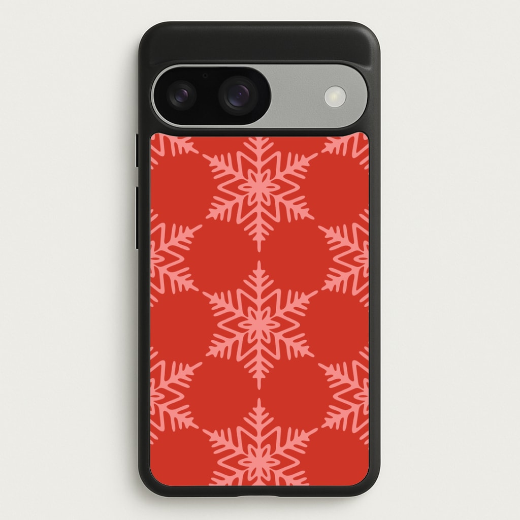 Red Giant Snowflakes Christmas Pattern Google Pixel 9 / 9 Pro Case