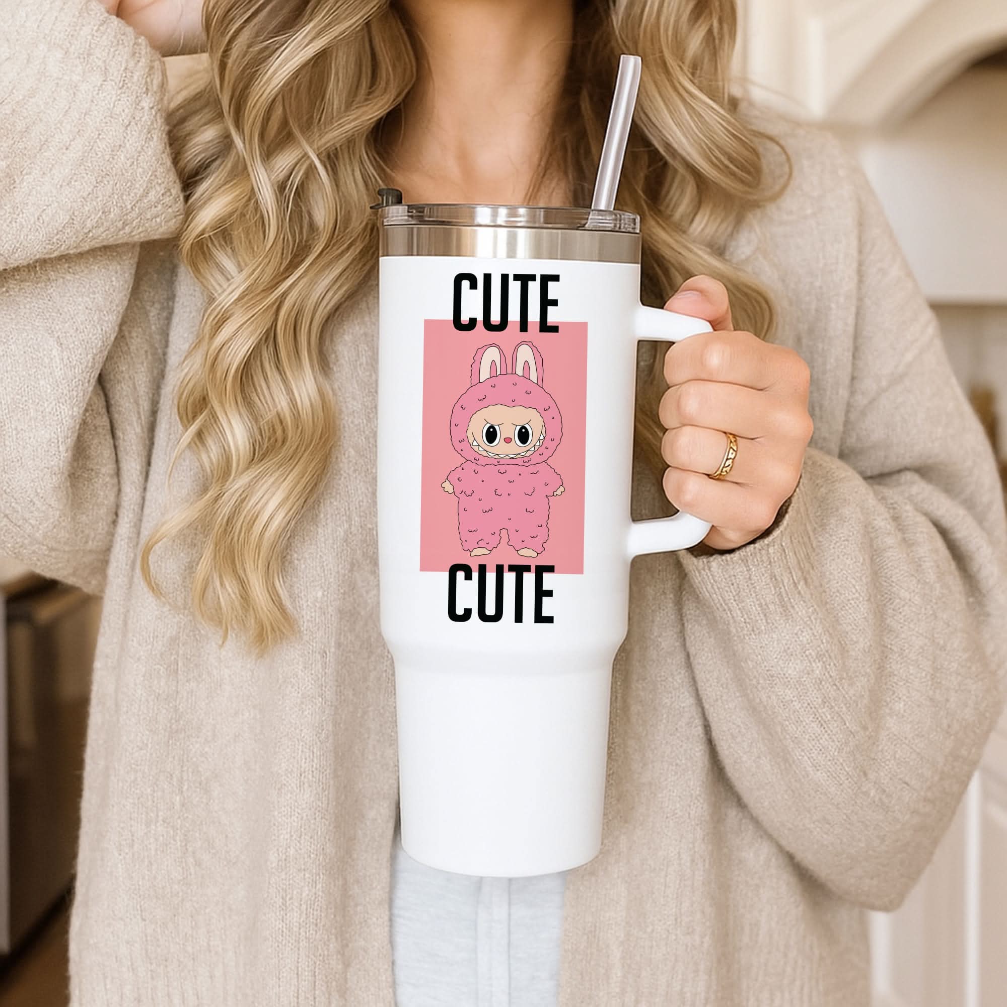 Cute Pink Monster Tumbler