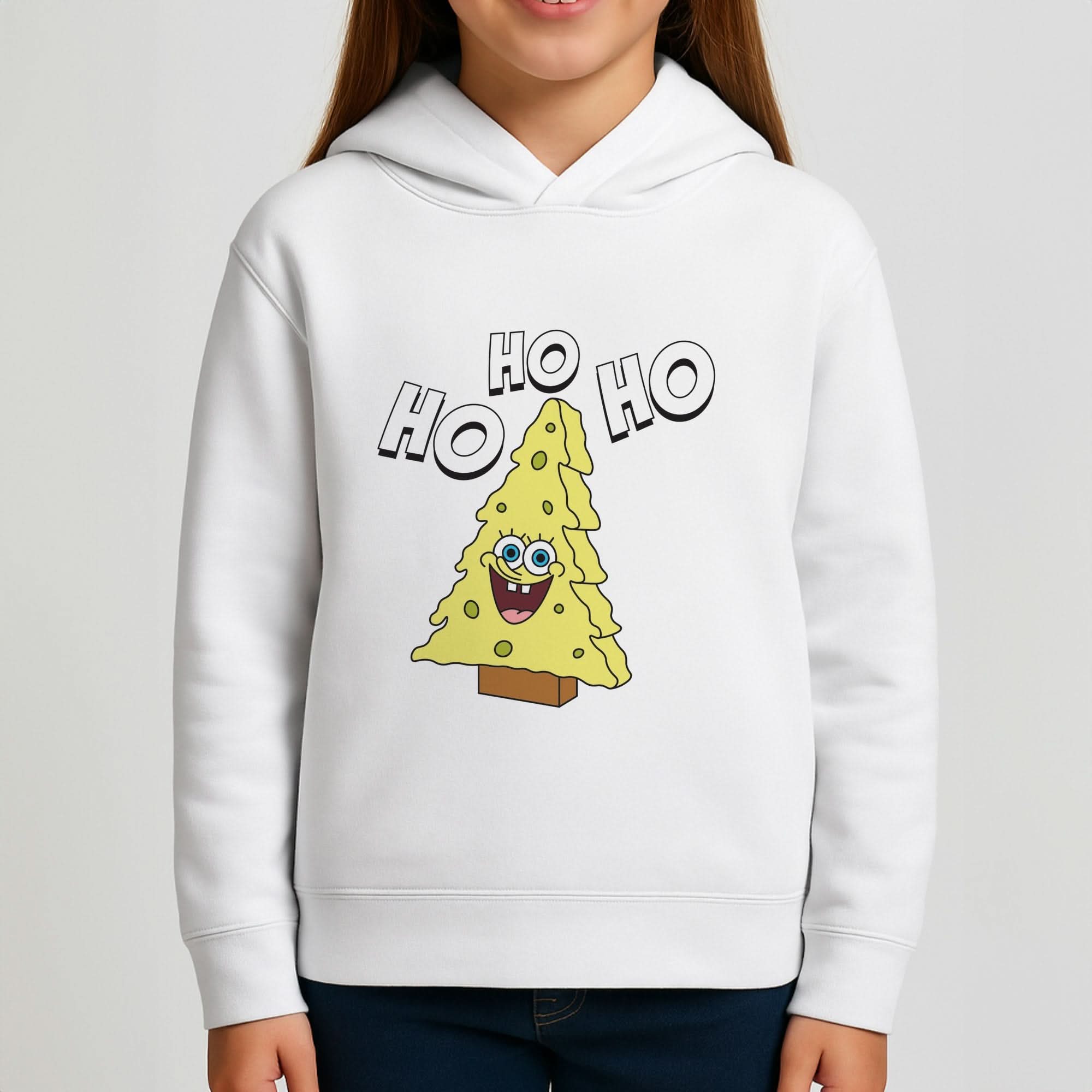 Christmas Tree Cartoon Sponge Girls Hoodie