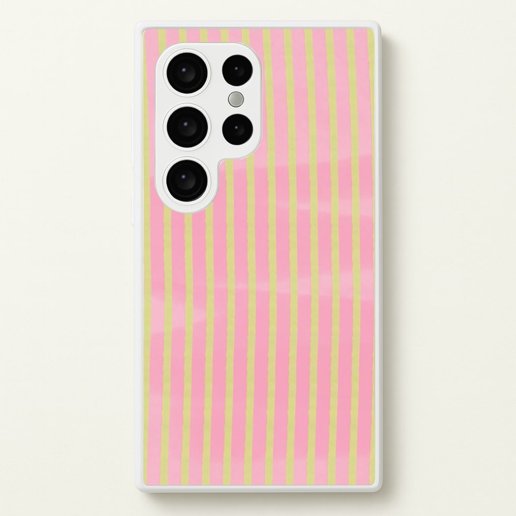 Pink Meadow Stripes Galaxy S24 Ultra Case