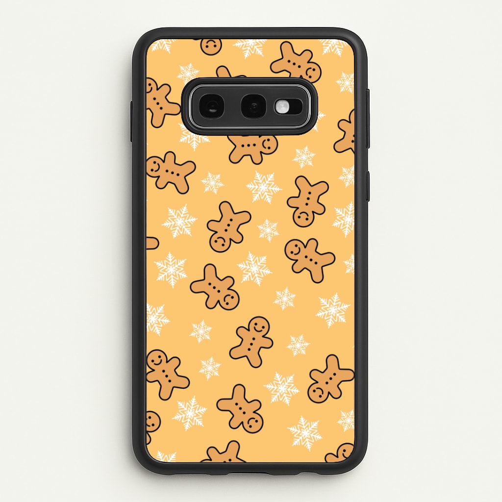 Cute Gingerbread And Snowflakes Pattern Galaxy S10e Case
