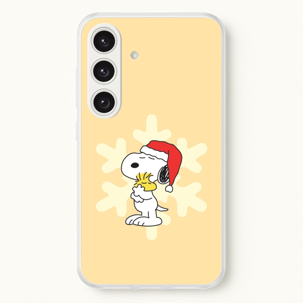 Christmas Cartoon Beagle And Bird Galaxy S25 Case