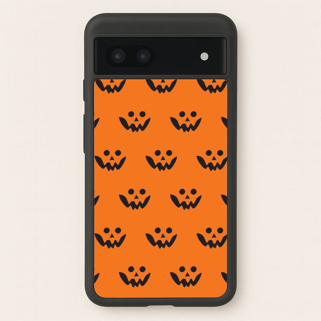 Carved Pumpkin Face Pattern Google Pixel 6a Case